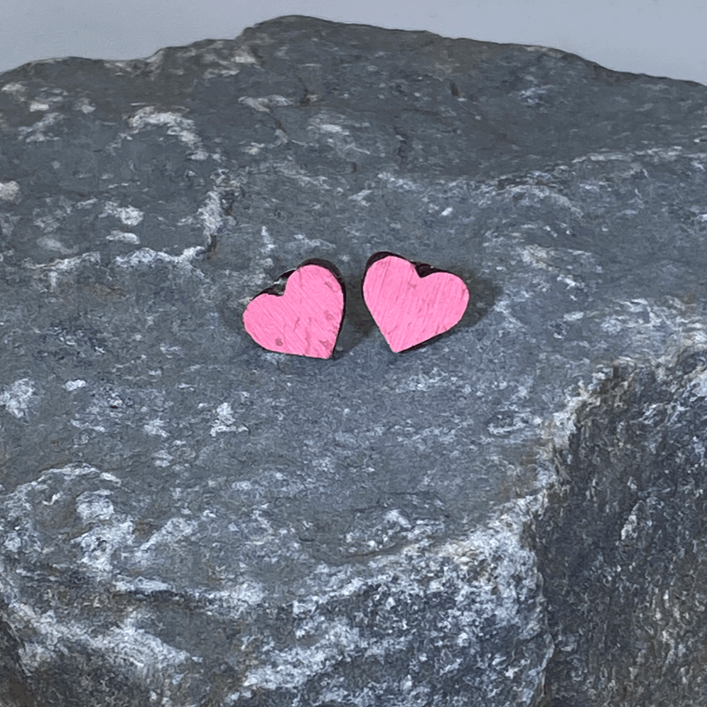 Heart Wooden Stud Earrings | Cute Everyday Jewelry