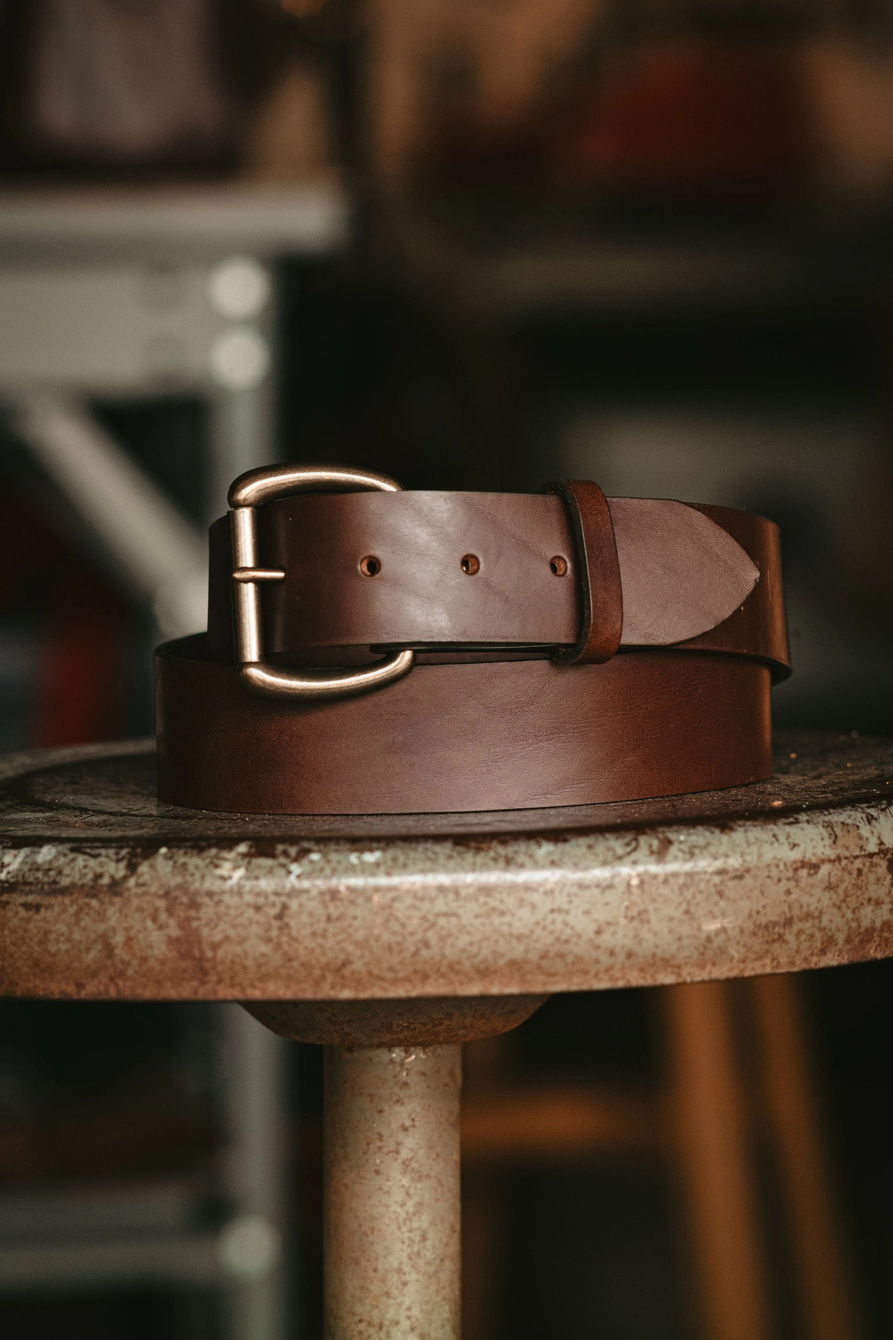 Heavy Duty Belt - Walnut by Loyal Stricklin, handmade leather goods detail photo 2