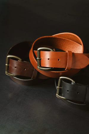 Heavy Duty Belt - Walnut by Loyal Stricklin, handmade leather goods detail photo 3