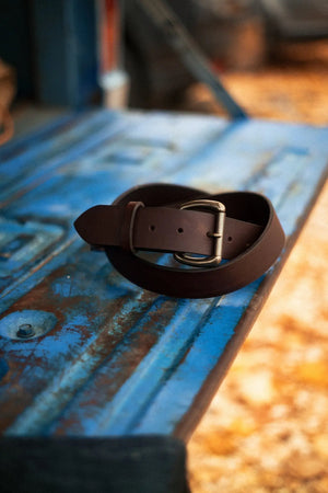 Heavy Duty Belt - Walnut by Loyal Stricklin, handmade leather goods detail photo 4