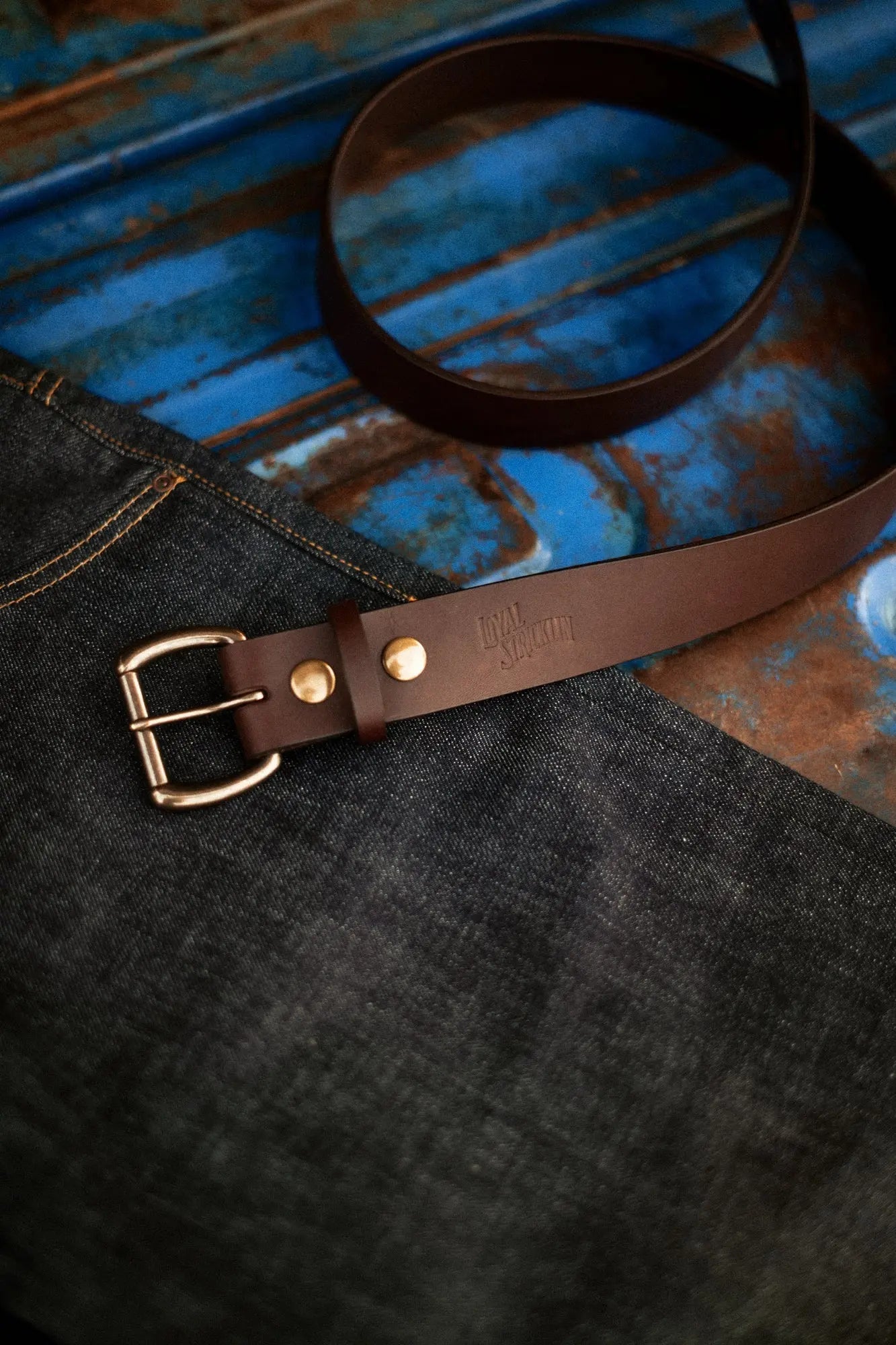 Heavy Duty Belt - Walnut by Loyal Stricklin, handmade leather goods detail photo 5