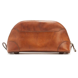 Heritage Leather Stateroom Toiletry Wash Bag by Mission Mercantile Leather Goods, natural skincare detail photo 3
