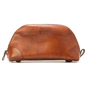 Heritage Leather Stateroom Toiletry Wash Bag by Mission Mercantile Leather Goods, natural skincare detail photo 4