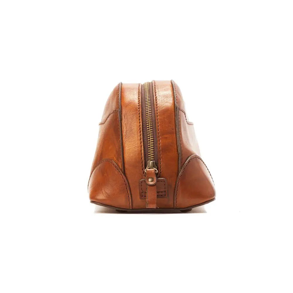 Heritage Leather Stateroom Toiletry Wash Bag by Mission Mercantile Leather Goods, natural skincare detail photo 6