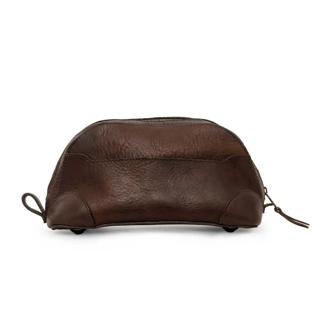 Heritage Leather Stateroom Toiletry Wash Bag by Mission Mercantile Leather Goods, natural skincare detail photo 9