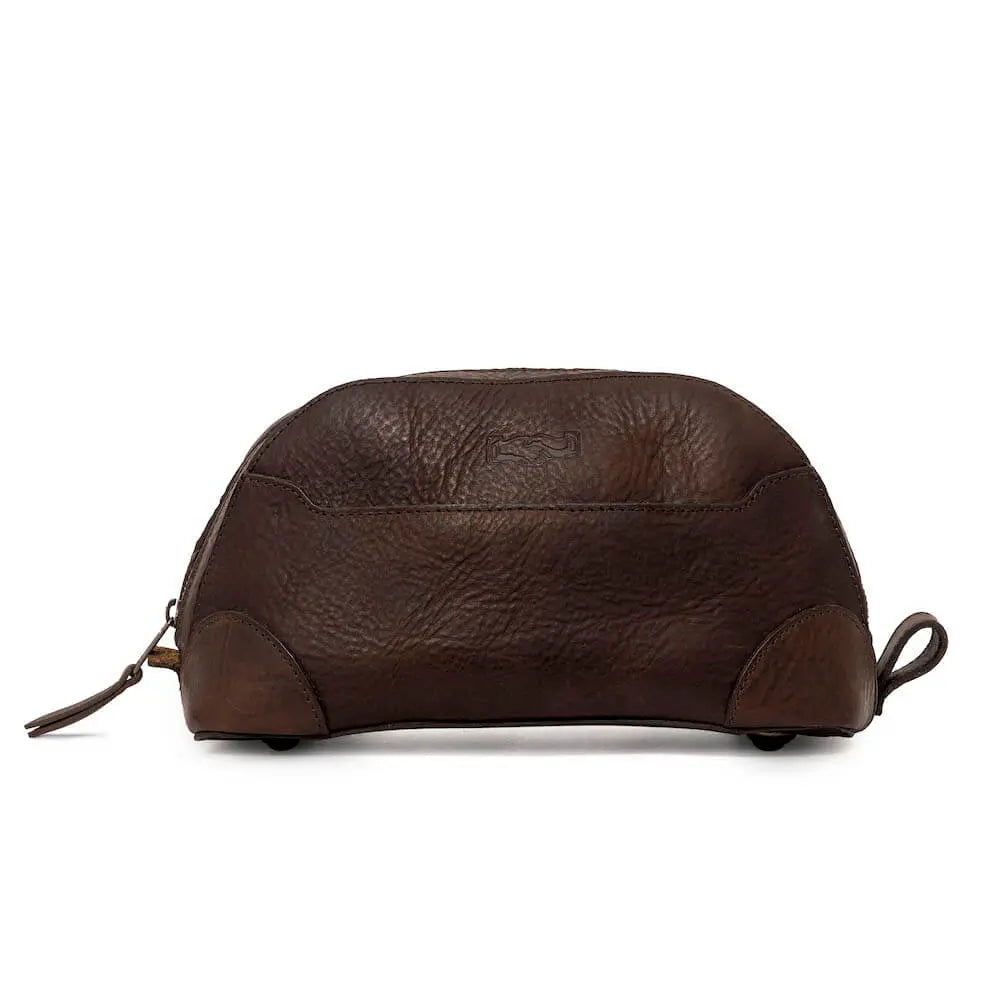 Heritage Leather Stateroom Toiletry Wash Bag by Mission Mercantile Leather Goods, natural skincare detail photo 10