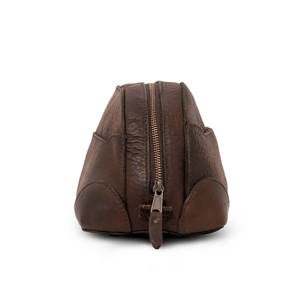 Heritage Leather Stateroom Toiletry Wash Bag by Mission Mercantile Leather Goods, natural skincare detail photo 12