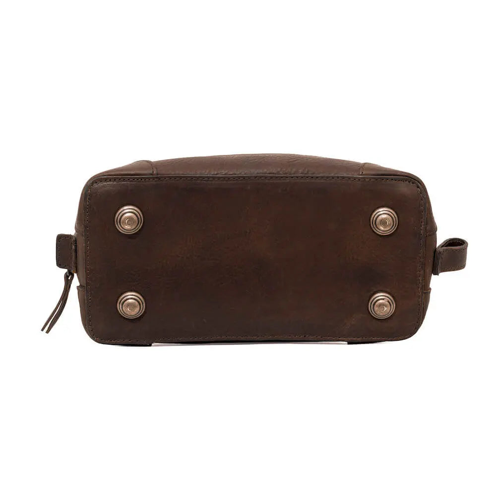 Heritage Leather Stateroom Toiletry Wash Bag by Mission Mercantile Leather Goods, natural skincare detail photo 13