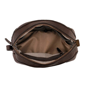 Heritage Leather Stateroom Toiletry Wash Bag by Mission Mercantile Leather Goods, natural skincare detail photo 14