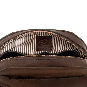 Heritage Leather Stateroom Toiletry Wash Bag by Mission Mercantile Leather Goods, natural skincare detail photo 15