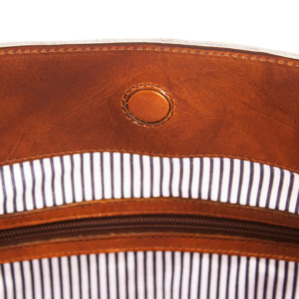 Heritage Waxed Canvas Commuter Tote by Mission Mercantile Leather Goods, handmade leather goods detail photo 11