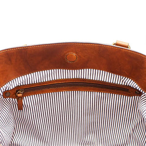 Heritage Waxed Canvas Commuter Tote by Mission Mercantile Leather Goods, handmade leather goods detail photo 12