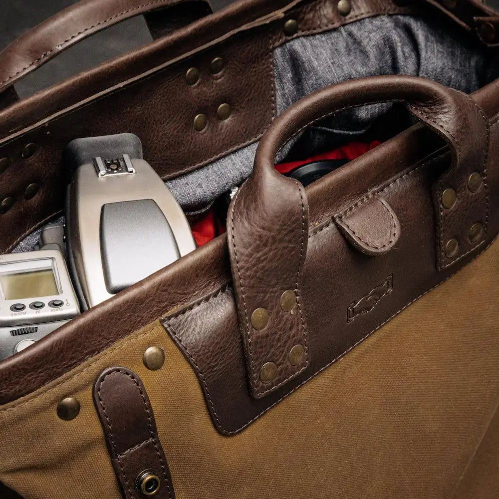 Heritage Waxed Canvas Lineman Duffle Bag Mission Mercantile Leather Goods