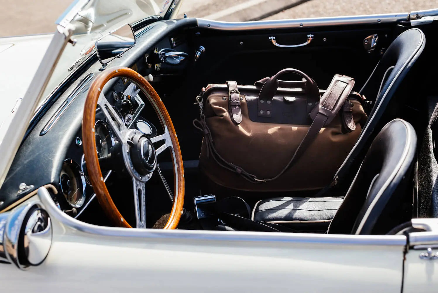 Heritage Waxed Canvas Lineman Duffle Bag by Mission Mercantile Leather Goods, handmade leather goods detail photo 4