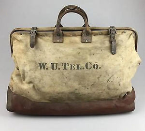 Heritage Waxed Canvas Lineman Duffle Bag by Mission Mercantile Leather Goods, handmade leather goods detail photo 6