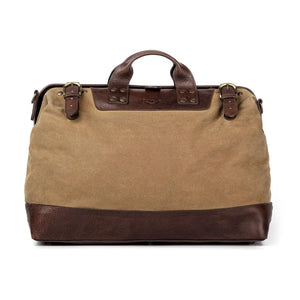 Heritage Waxed Canvas Lineman Duffle Bag by Mission Mercantile Leather Goods, handmade leather goods detail photo 8
