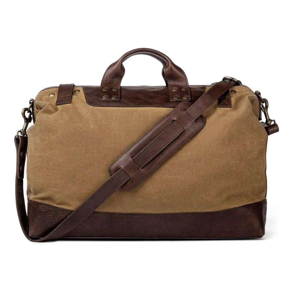 Heritage Waxed Canvas Lineman Duffle Bag by Mission Mercantile Leather Goods, handmade leather goods detail photo 9