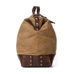 Heritage Waxed Canvas Lineman Duffle Bag by Mission Mercantile Leather Goods, handmade leather goods detail photo 10
