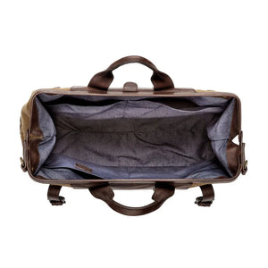 Heritage Waxed Canvas Lineman Duffle Bag by Mission Mercantile Leather Goods, handmade leather goods detail photo 12