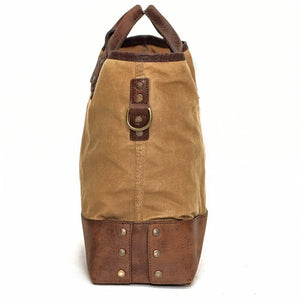 Heritage Waxed Canvas Medium Ice Block Tote Bag by Mission Mercantile Leather Goods, handmade leather goods detail photo 8