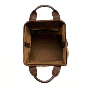 Heritage Waxed Canvas Medium Ice Block Tote Bag by Mission Mercantile Leather Goods, handmade leather goods detail photo 10