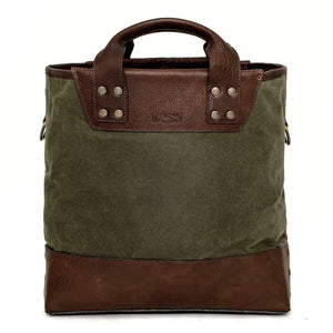 Heritage Waxed Canvas Medium Ice Block Tote Bag by Mission Mercantile Leather Goods, handmade leather goods detail photo 12