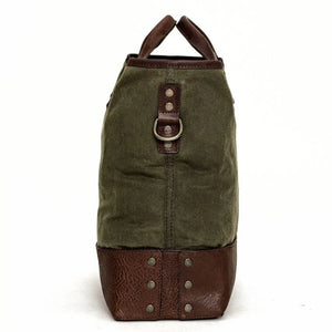 Heritage Waxed Canvas Medium Ice Block Tote Bag by Mission Mercantile Leather Goods, handmade leather goods detail photo 15