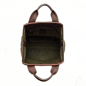 Heritage Waxed Canvas Medium Ice Block Tote Bag by Mission Mercantile Leather Goods, handmade leather goods detail photo 16
