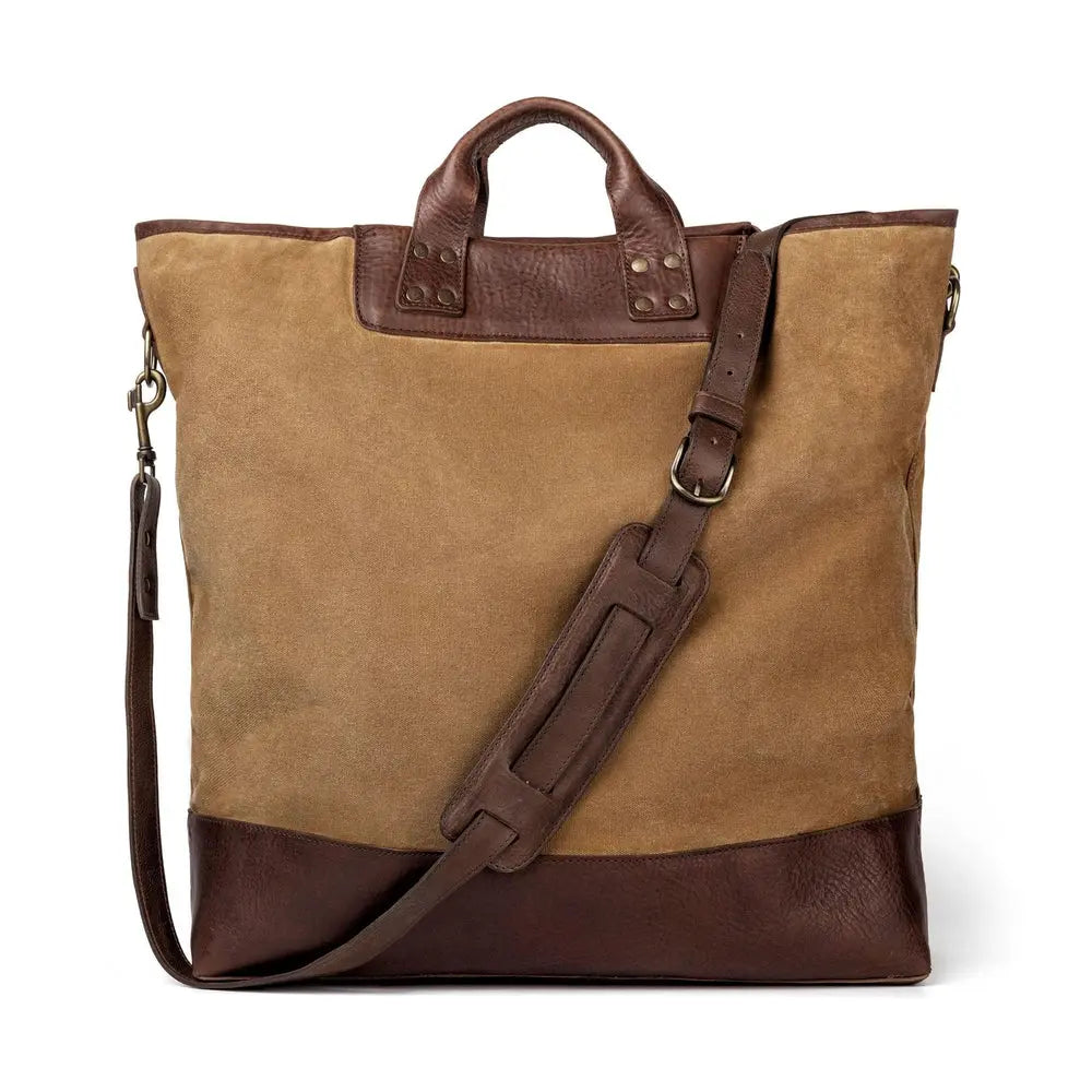Heritage Waxed Canvas Original Ice Block Tote Bag Mission Mercantile Leather Goods