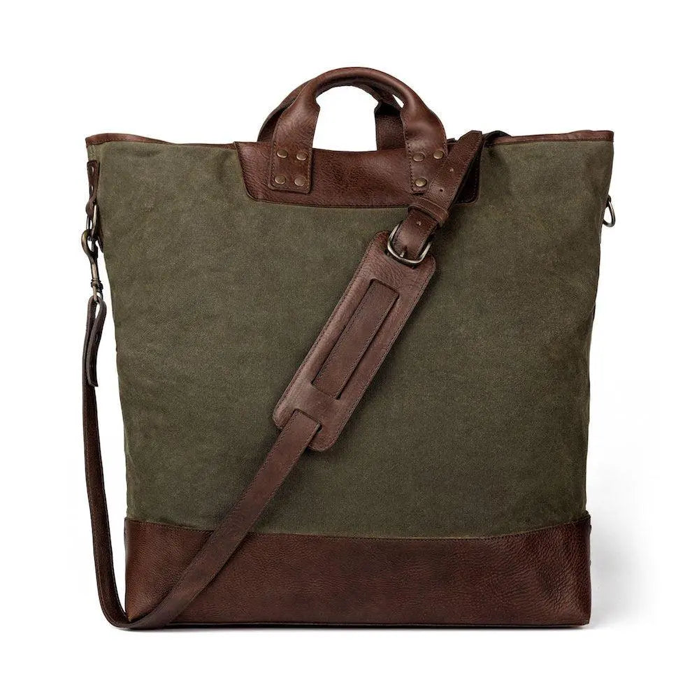 Heritage Waxed Canvas Original Ice Block Tote Bag Mission Mercantile Leather Goods