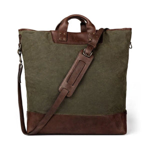Heritage Waxed Canvas Original Ice Block Tote Bag Mission Mercantile Leather Goods