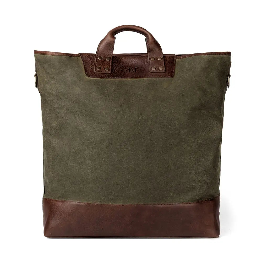 Heritage Waxed Canvas Original Ice Block Tote Bag Mission Mercantile Leather Goods