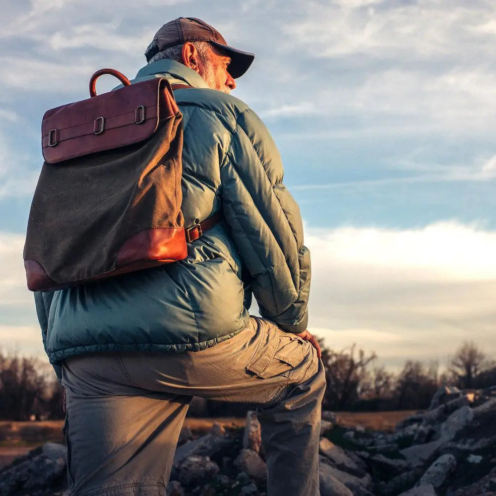 Heritage Waxed Canvas Steamer Backpack No. 2 Mission Mercantile Leather Goods