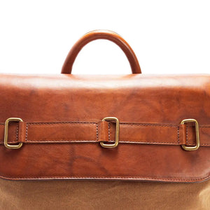 Heritage Waxed Canvas Steamer Backpack No. 2 by Mission Mercantile Leather Goods, Southern food gift detail photo 18