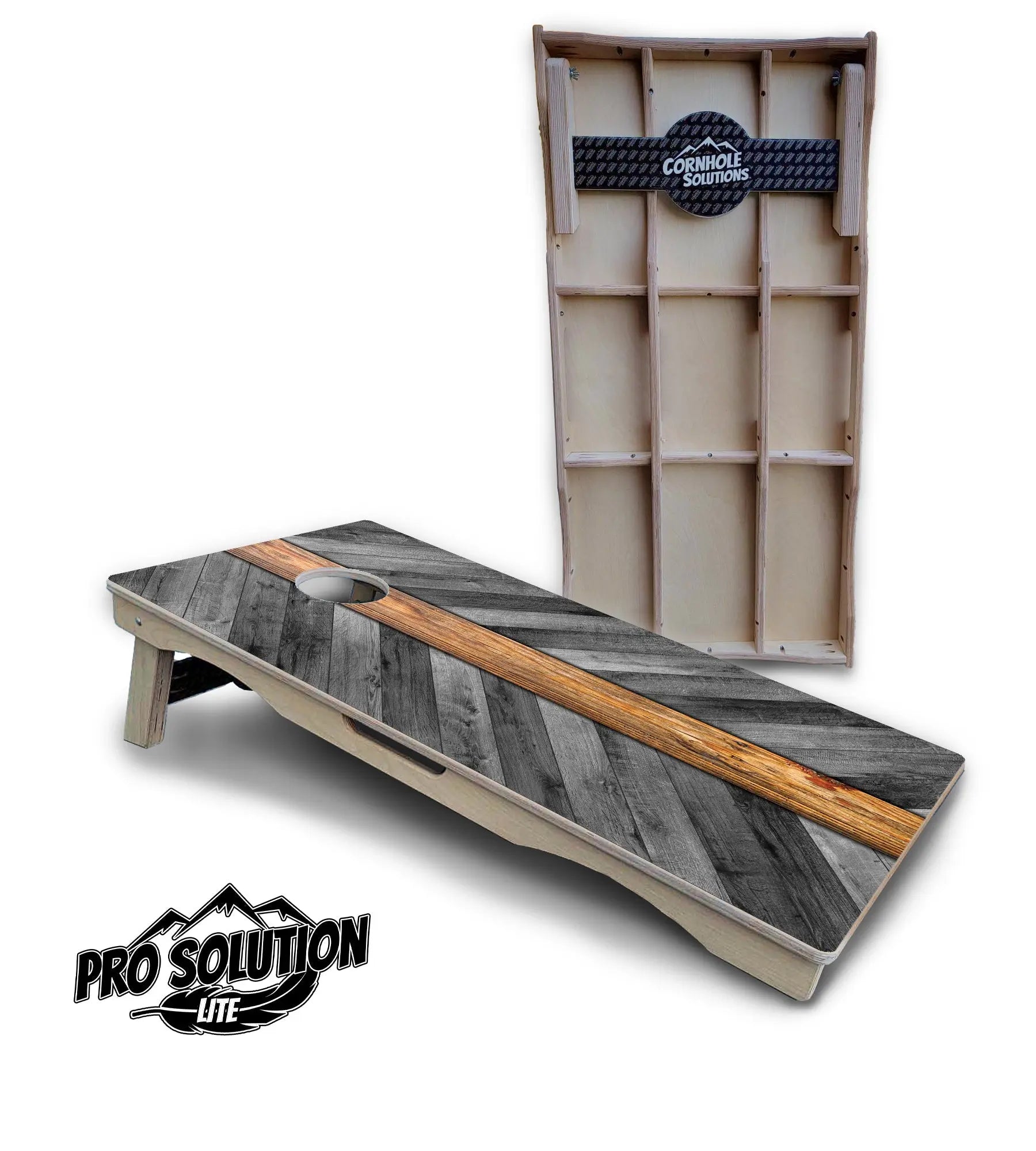 Herringbone Plank Cornhole Boards - Pro Solution Lite Series Cornhole Solutions