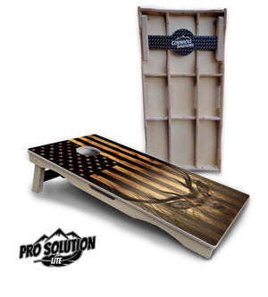 Hidden Deer & Fish Flag Cornhole Boards - Pro Solution Lite Series by Cornhole Solutions, custom cornhole board detail photo 6