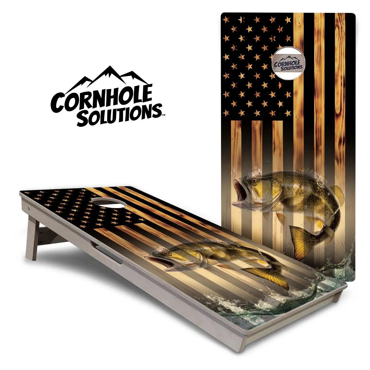Hidden Fish Cornhole Boards - Professional Tournament Series by Cornhole Solutions, custom cornhole board main product photo