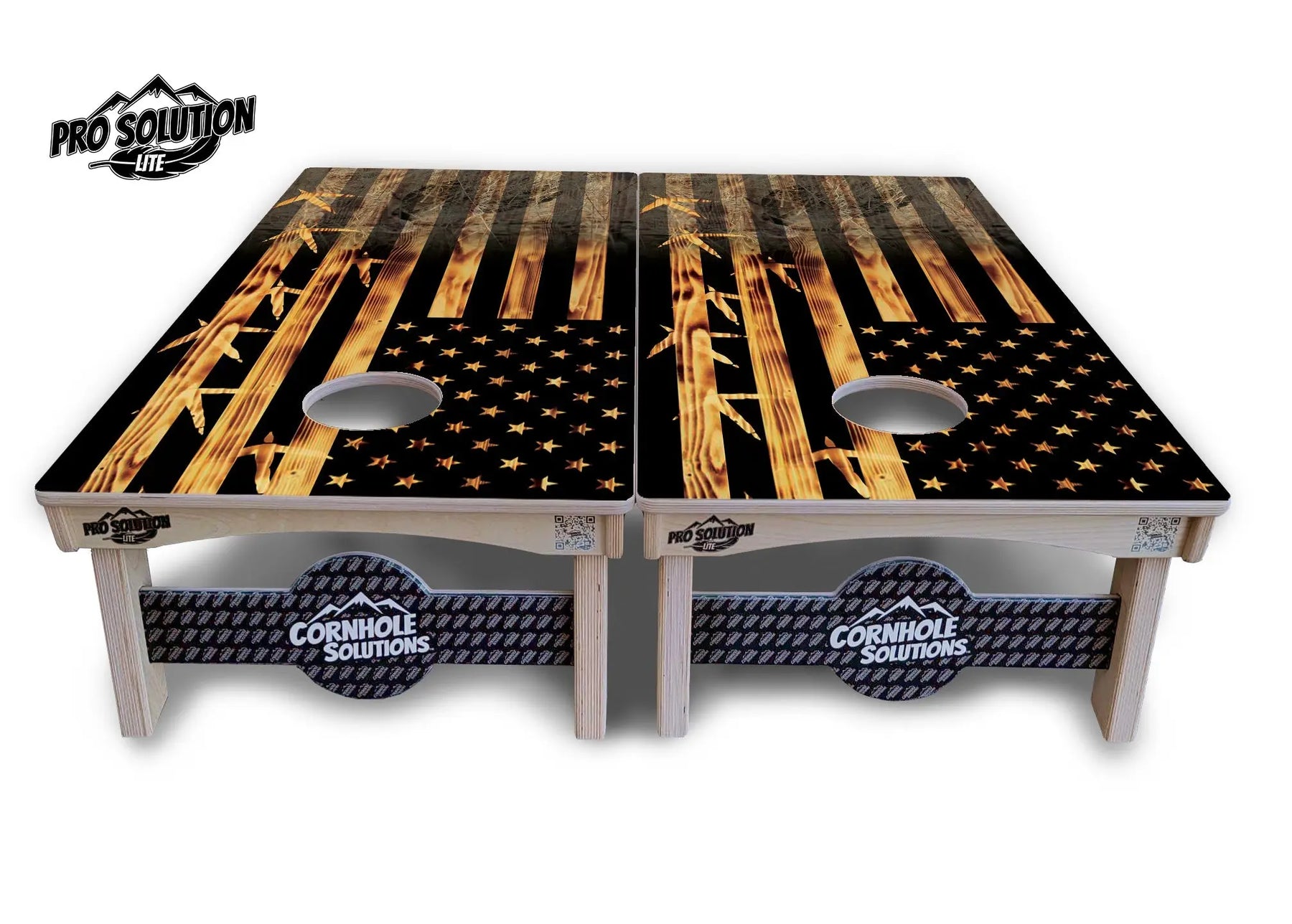 Hidden Turkey Burnt Flag Cornhole Boards - Pro Solution Lite Series by Cornhole Solutions, custom cornhole board detail photo 2