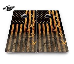 Hidden Turkey Burnt Flag Cornhole Boards - Pro Solution Lite Series by Cornhole Solutions, custom cornhole board detail photo 3
