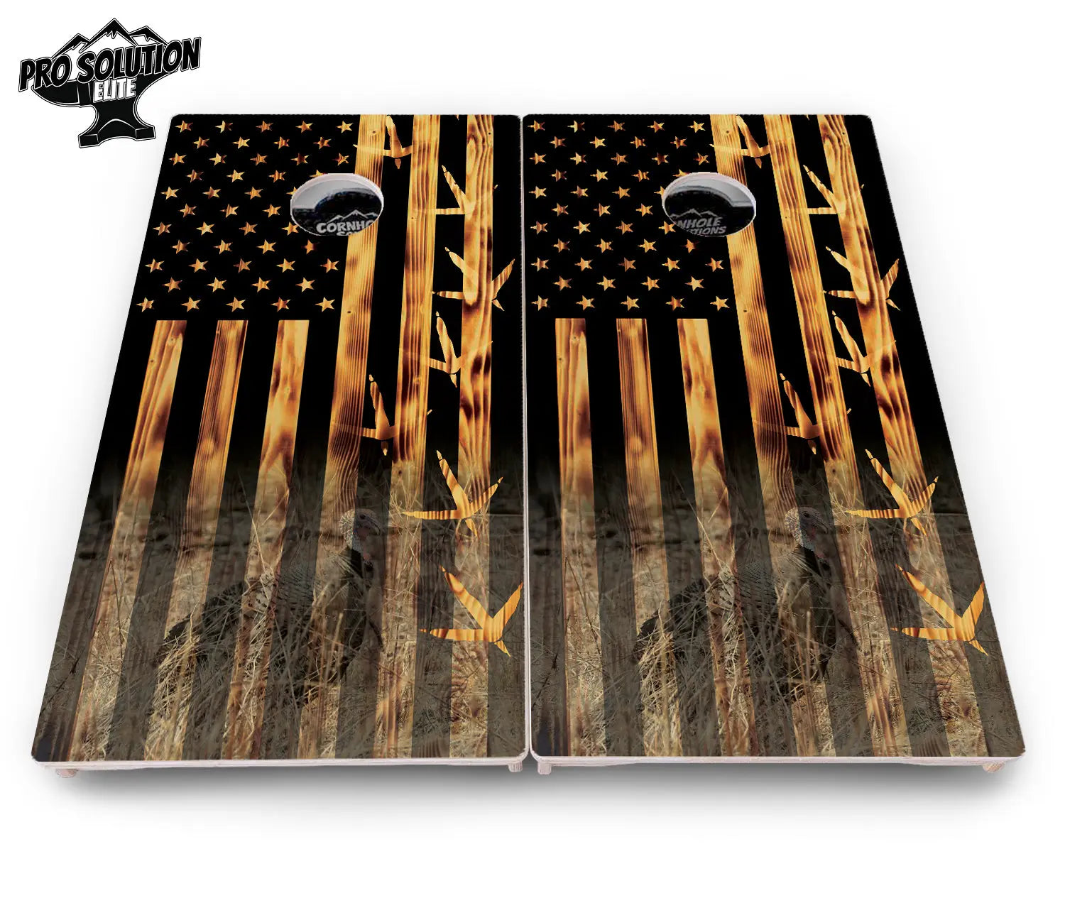 Hidden Turkey Flag Cornhole Boards - Pro Solution Elite Series by Cornhole Solutions, custom cornhole board detail photo 4