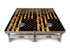 Hidden Turkey Flag Cornhole Boards - Professional Tournament Series by Cornhole Solutions, custom cornhole board detail photo 2