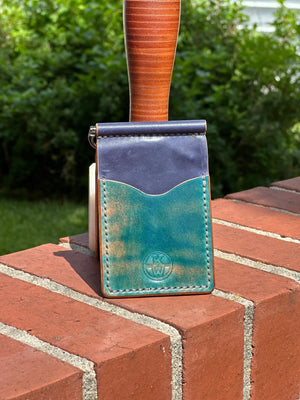 High end leather money clip wallets by Kw Leatherworks, handmade leather goods detail photo 7