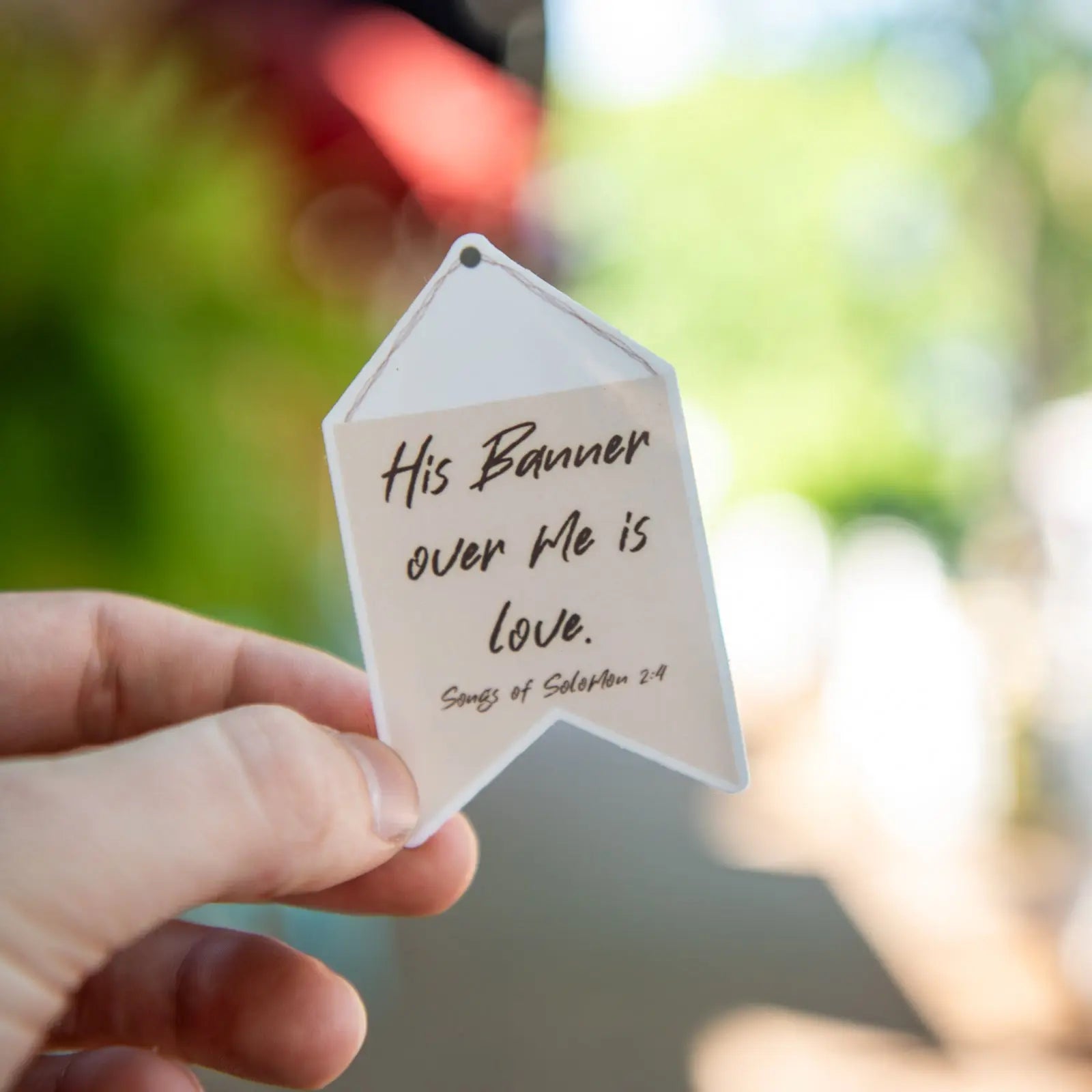 His Banner Over Me Is Love - Sticker by Still Magnolia, vinyl decal main product photo