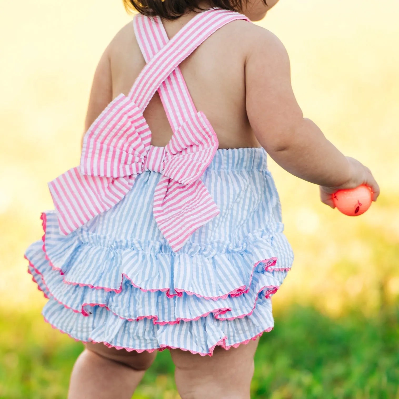 Hole-In-One Blue First Birthday Golf Bubble by Seven Lantern Lane, children's boutique clothing detail photo 2