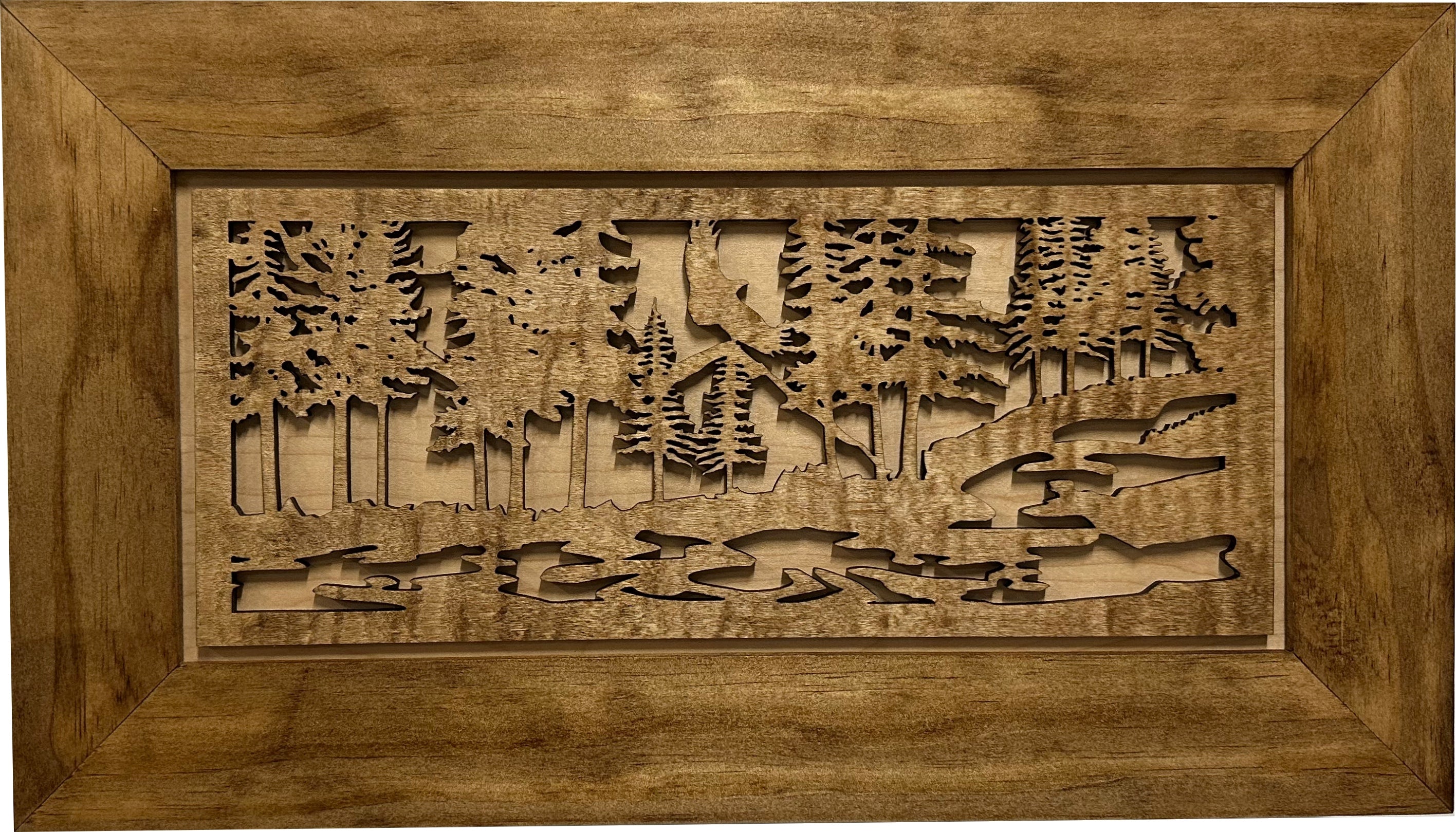 Home Self Defense Secure Storage Cabinet Outdoor Nature Scene with Stream and Eagle by Bellewood Designs, security safes detail photo 2