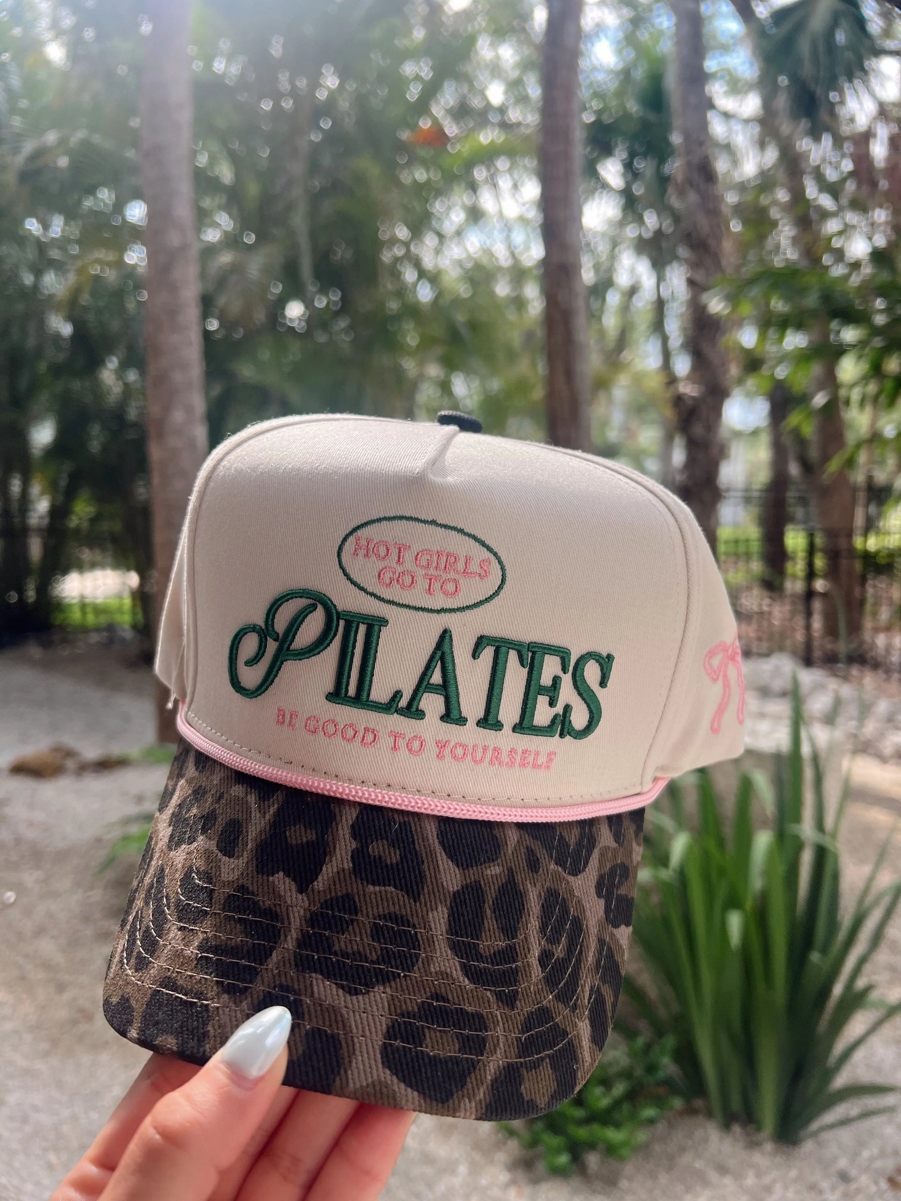 Hot Girls go to Pilates - Leopard Vintage Hat by KenzKustomz, Southern lifestyle apparel detail photo 7