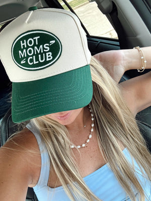 Hot Moms Club - Green Vintage Trucker Hat by KenzKustomz, Southern lifestyle apparel detail photo 2