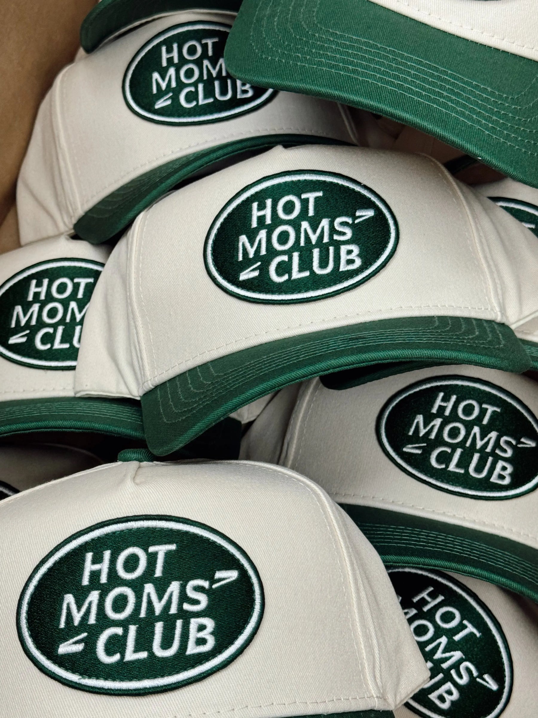 Hot Moms Club - Green Vintage Trucker Hat by KenzKustomz, Southern lifestyle apparel detail photo 4