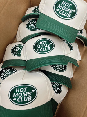 Hot Moms Club - Green Vintage Trucker Hat by KenzKustomz, Southern lifestyle apparel detail photo 5