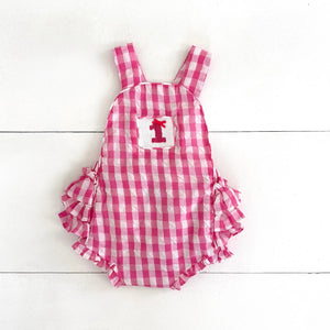 Hot Pink First Birthday Bubble by Seven Lantern Lane, children's boutique clothing main product photo